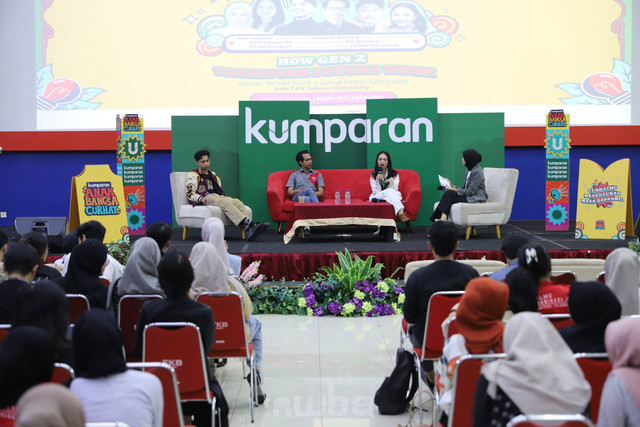 Keseruan kumparan Anak Bangsa Curhat di Telkom University, Bandung, Kamis (30/5/2024). Foto: Iqbal Firdaus/kumparan