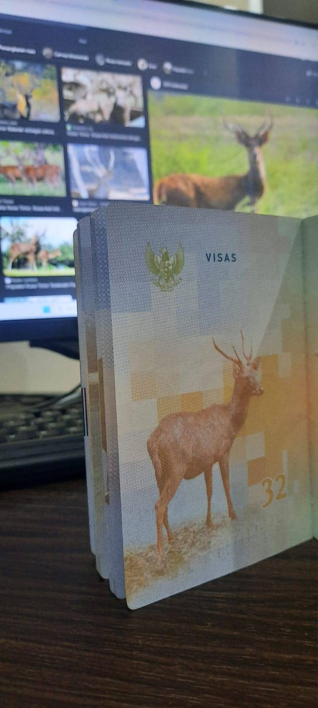 Ilustrasi Rusa Timor dalam Paspor Indonesia / Dokumentasi Pribadi