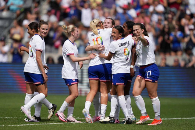 AS menang 4-0 atas Korsel di pertandingan persahabatan, Minggu (2/6). Foto: US Soccer