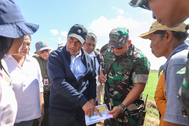 Mentan Andi Amran Sulaiman dalam optimalisasi lahan pertanian di Distrik Kurik, Kabupaten Merauke. Foto: Dok. Istimewa