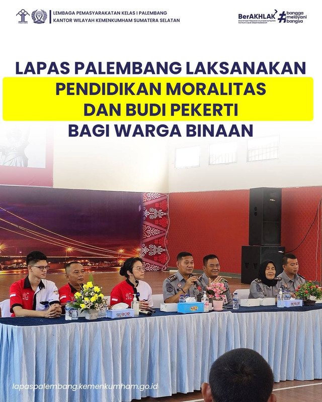 Lapas Palembang Laksanakan Pendidikan Moralitas dan Budi Pekerti bagi WBP