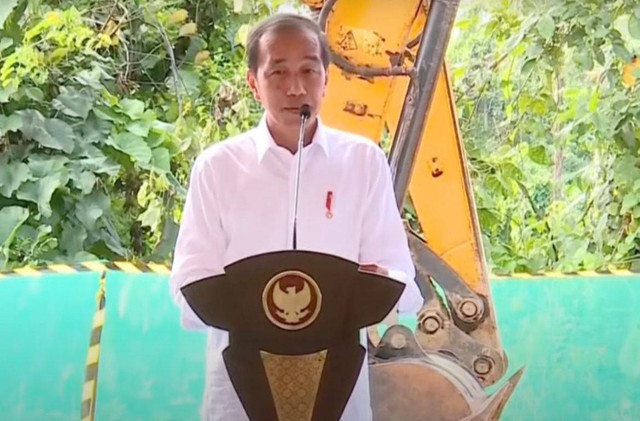 Presiden Jokowi saat meresmikan pembangunan Nusantara Sustainability Hub di IKN, 5 Juni 2024. Foto: YouTube Setpres.