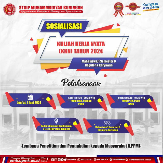 Dokumentasi Flyer: Sosialisasi Pelaksaan Kuliah Kerja Nyata (KKN) STKIP Muhammadiyah Kuningan 2024