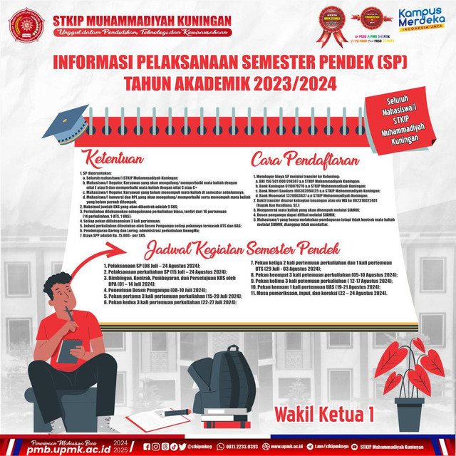 Dokumentasi Flyer: Informasi Pelaksanaan Semester Pendek (SP) Tahun Akademik 2023/2024 UPMK