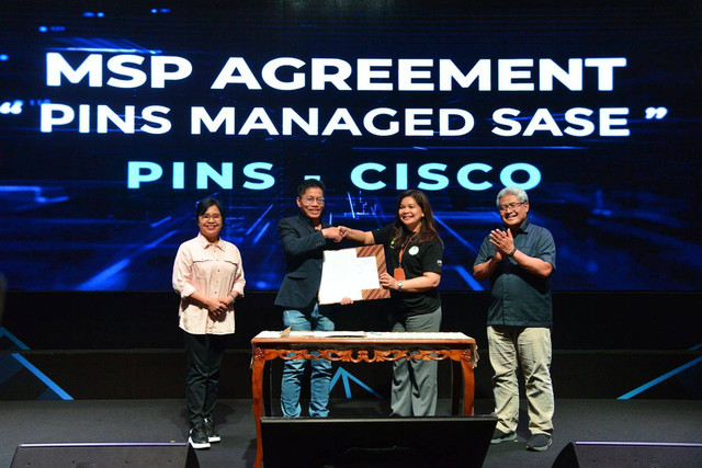 Anak perusahaan Telkom Indonesia, PT PINS Indonesia (PINS), bersama Cisco Systems Indonesia (Cisco) resmi meluncurkan PINS Managed SASE (Secure Access Service Edge). Foto: dok. Telkom