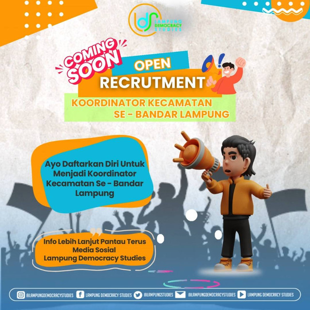 Flayer Open Recruitment Kordinator Kecamatan se -Bandar Lampung | Foto : Ist