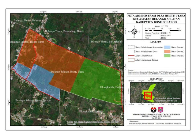 Gambar peta administasi desa huntu utara, bulango selatan yang di buat oleh Tim Malahengo/Salsalbila hakim - Universitas Pendidikan indonesia. 