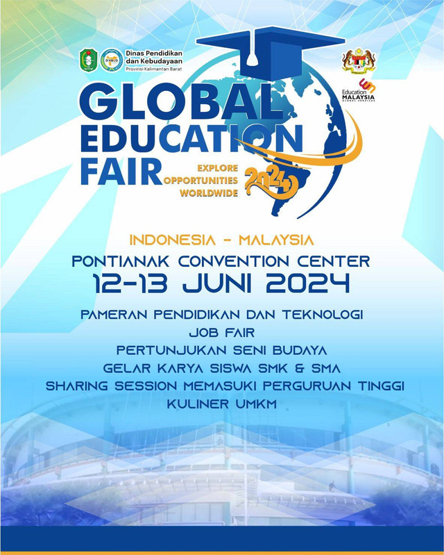 Global Education Fair yang akan digelar Disdik Kalbar pada 12 hingga 13 Juni 2024 di Pontianak Convention Center (PCC). Foto: Dok. Disdik Kalbar