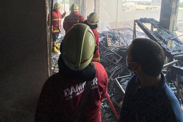 Lokasi kebakaran hotel di Tangsel, 3 pekerja tewas terjebak di lift. Foto: Dok. Istimewa