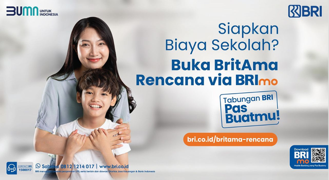 Tabungan pendidikan dari BritAma Rencana dari BRI. Dok. BRI. 