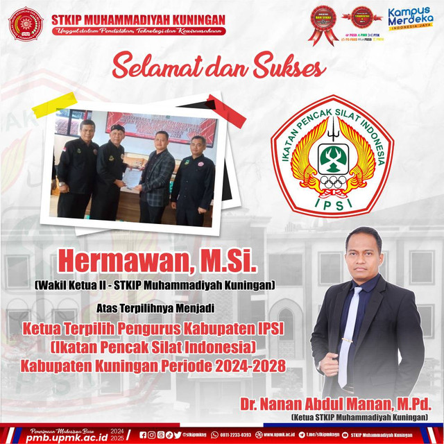 Dokumentasi Flyer: Hermawan, M.Si. Menjadi Ketua IPSI (Ikatan Pencak Silat Indonesia) UPMK