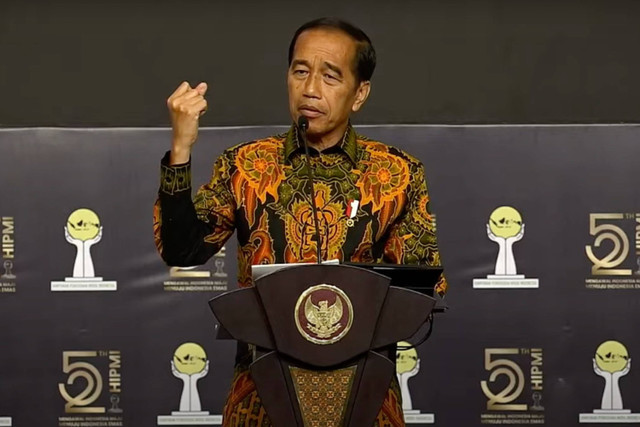 Jokowi di acara HUT HIPMI ke-52.  Foto: Dok. Tangkapan YouTube HIPMI TV