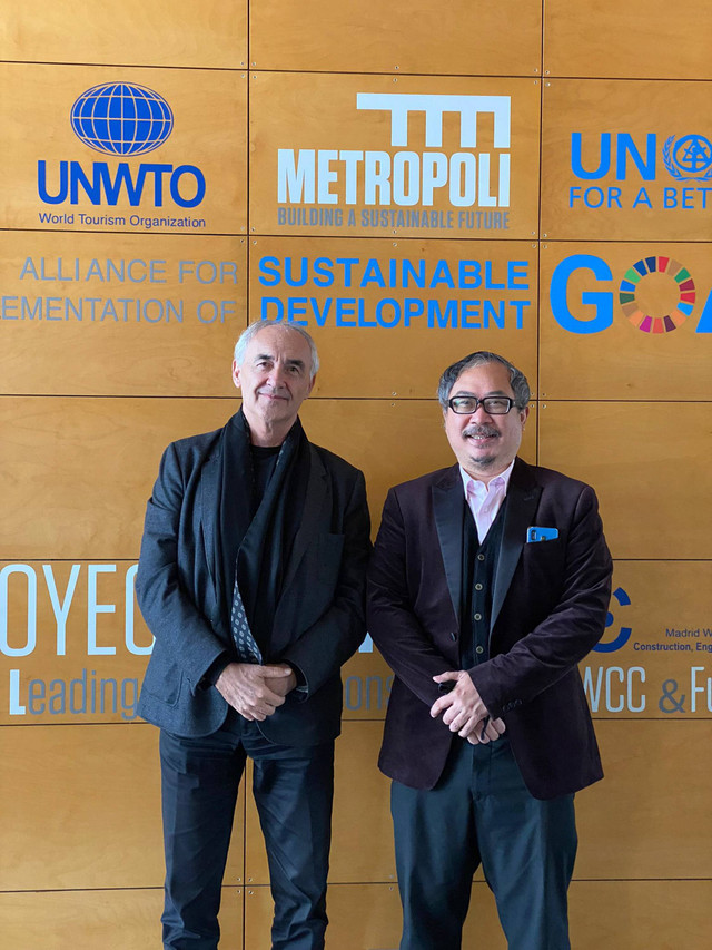Rusmin Lawin bersama Alfonso Vegara, Founder and Chairman Fundacio Metropoli Spanyol, lembaga think tank pembangunan kota-kota dunia. Foto: Dok. Istimewa