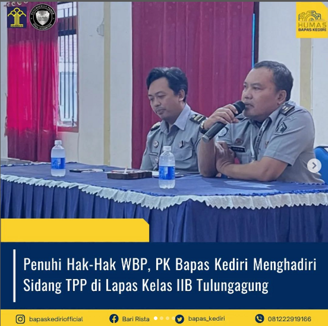 Penuhi Hak-Hak WBP, PK Bapas Kediri Menghadiri Sidang TPP di Lapas Kelas IIB Tulungagung