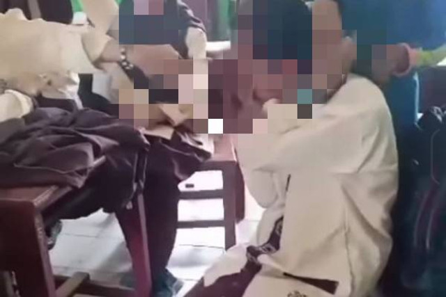 Potongan video kasus bullying di SMP Negeri 1 Pulau Beringin, OKU Selatan, Foto : Ist