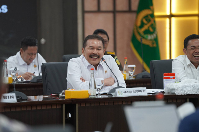 Jaksa Agung ST Burhanuddin saat melakukan pertemuan dengan Pansel Capim KPK di Kejagung, Rabu (12/6/2024). Foto: Kejagung