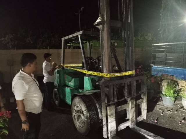 Polisi menyita Forklift milik pabrik karet, Foto : Dok Polres Musi Rawas