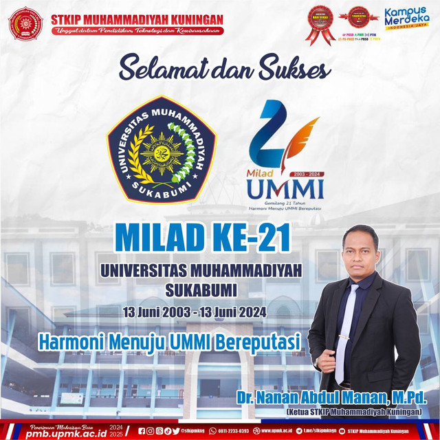 Dokumentasi Flyer: Milad ke-21 Universitas Muhammadiyah Sukabumi, STKIP Muhammadiyah Kuingan UPMK