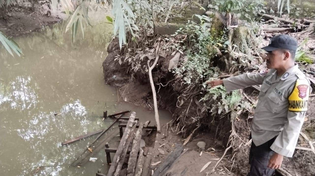 Sungai Banjar Negoro, lokasi IRT diserang buaya muara saat mencuci pakaian. | Foto: Dok Humas Polres Tanggamus