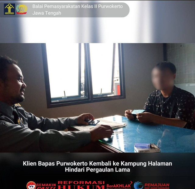 Klien Bapas Purwokerto Kembali Pulang ke Kampung Halaman Hindari Pergaulan Lama