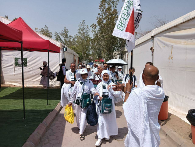 Kedatangan jamaah dari Depok dan Karawang di Maktab 68 Arafah. Foto: Dok. MCH 2024