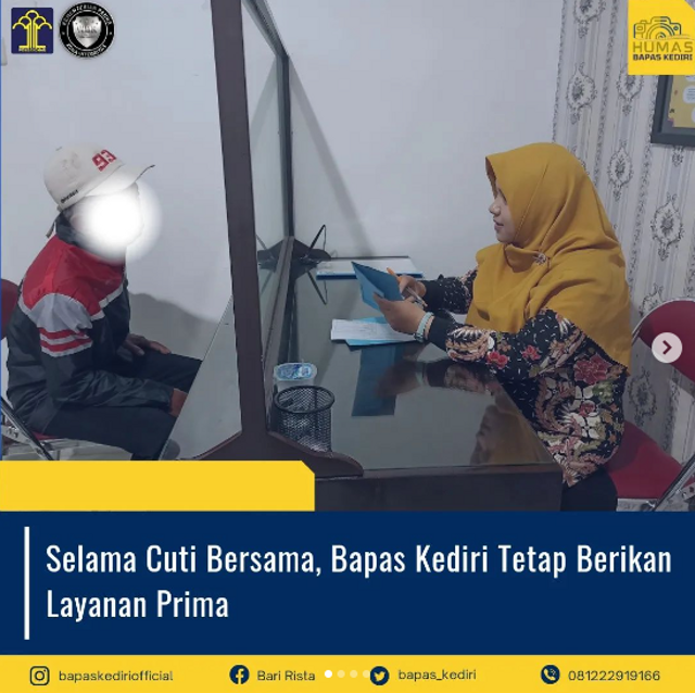 Selama Cuti Bersama, Bapas Kediri Tetap Berikan Layanan Prima