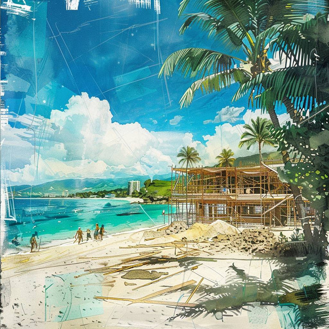 Gambar Ilustrasi Proyek Pantai (DIbuat Oleh AI)