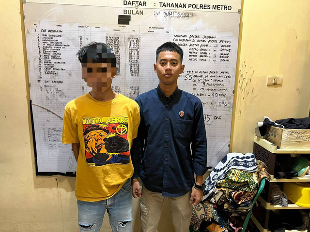 Pelaku tindak pidana kekerasan yang berhasil diamankan Polisi. | Foto: Dok Humas Polres Metro