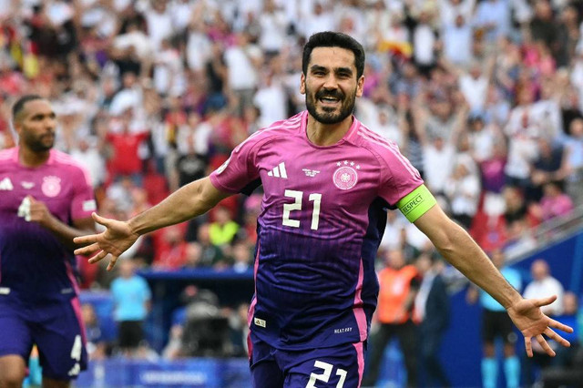 Ilkay Guendogan di laga lawan Hongaria. Dok: THOMAS KIENZLE / AFP