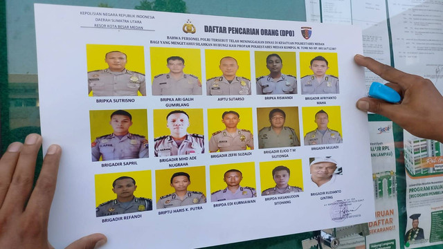 Lembaran 15 personel Polrestabes masuk daftar DPO. Foto: Dok. Istimewa