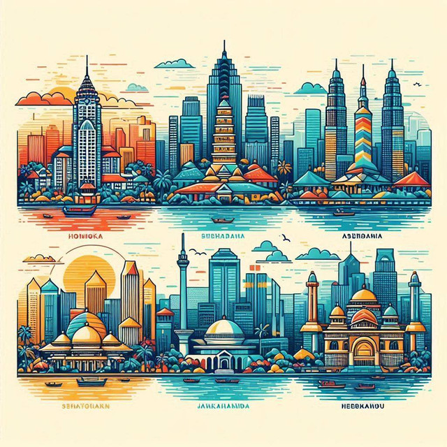 Setiap kota memiliki kepribadian berbeda. Sumber : Gambar dibuat oleh penulis dengan Microsoft Designer