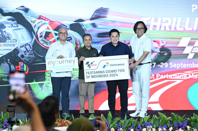 Pertamina kembali hadir dalam ajang penyelenggaraan Pertamina Grand Prix of Indonesia 2024 (MotoGP) dan Asia Road Racing Championship (ARRC) di Pertamina Mandalika International Circuit, Nusa Tenggara Barat (NTB). Foto: dok. Pertamina