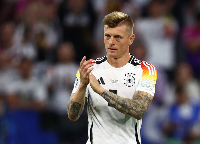 Gelandang Timnas Jerman di Piala Eropa 2024, Toni Kroos. Foto: REUTERS/Kai Pfaffenbach