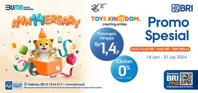 Promo spesial BRI dan Toys Kingdom Foto: Shutterstock