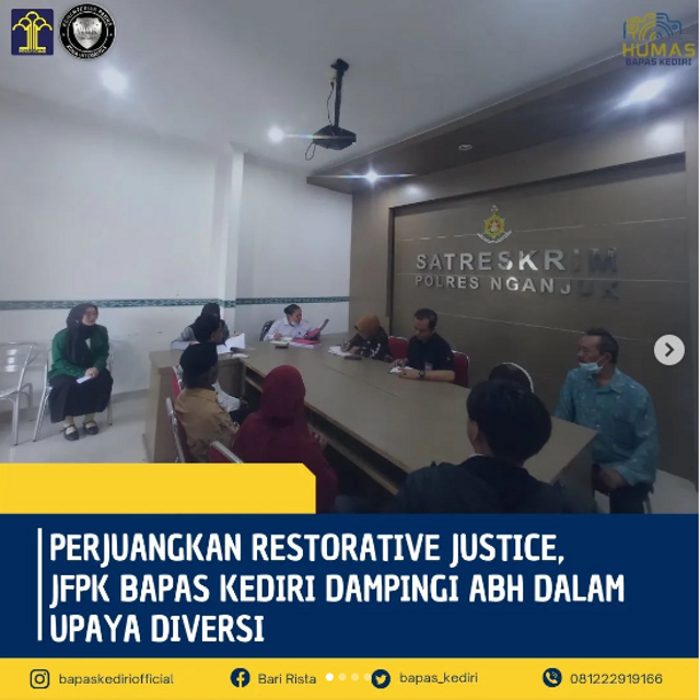 Perjuangkan Restorative Justice, JFPK Bapas Kediri Dampingi ABH dalam Upaya Diversi