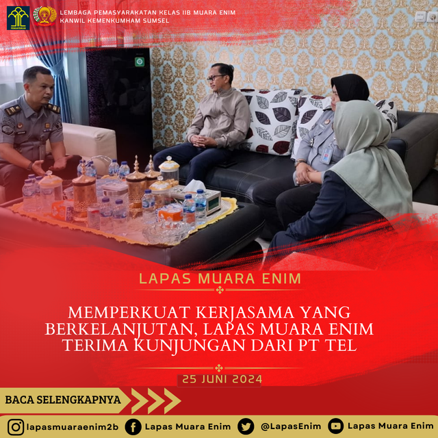 Memperkuat Kerjasama Berkelanjutan,Lapas Muara Enim terima Kunjungan dari PT TEL