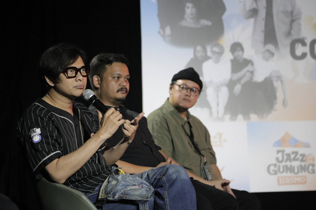 Vokalis GIGI Armand Maulana saat konferensi pers Jazz Gunung Bromo di Institut francais Indonesie (IFI), Jakarta, Selasa (25/6/2024). Foto: Dicky Adam Sidiq/kumparan