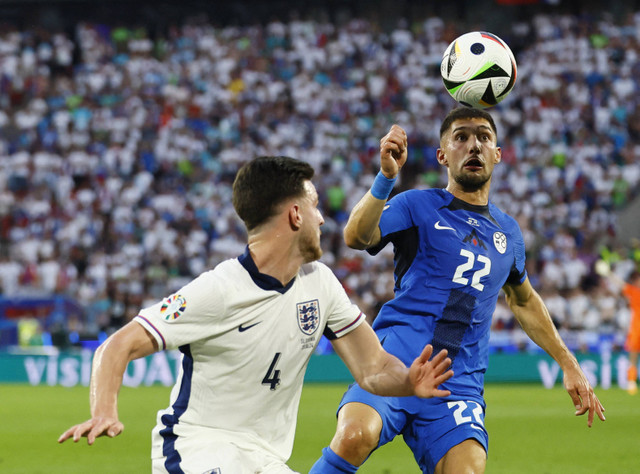 Pertandingan Grup C Piala Eropa 2024 antara Inggris vs Slovenia, Rabu (26/6) dini hari WIB. Foto: REUTERS/Wolfgang Rattay