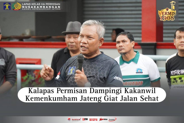 Kalapas Permisan Dampingi Kakanwil Kemenkumham Jateng Giat Jalan Sehat