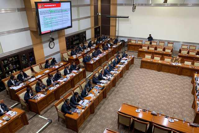 Suasana rapat kerja Komisi III DPR bersama BNPT, Kamis (27/6/2024). Foto: Luthfi Humam/kumparan