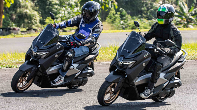 Pengujian Yamaha NMax terbaru di Sirkuit Sentul Karting, Bogor, Jawa Barat. Foto: YIMM