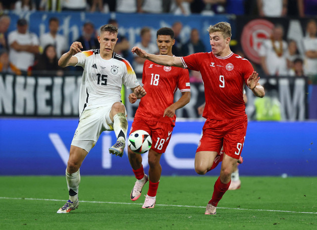 Pertandingan 16 besar Piala Eropa 2024 antara Jerman vs Denmark, Minggu (30/6) dini hari WIB. Foto: REUTERS/Kai Pfaffenbach