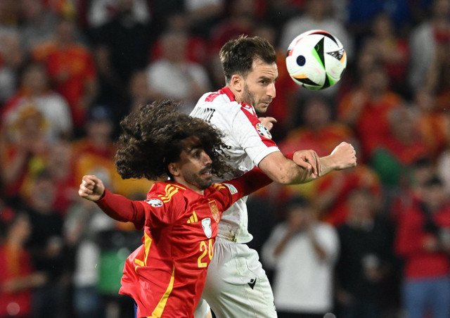 Pertandingan 16 besar Piala Eropa antara Spanyol vs Georgia, Senin (01/07/2024) dini hari WIB. Foto: Carmen Jaspersen/REUTERS