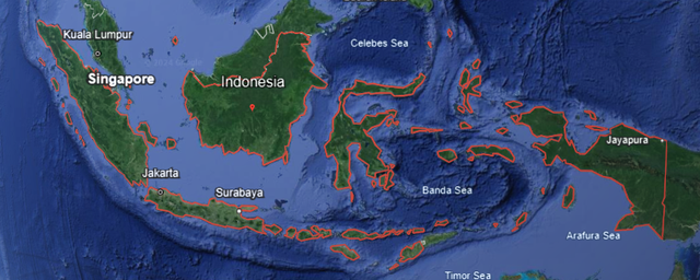 Peta Indonesia, Sumber : Google Earth