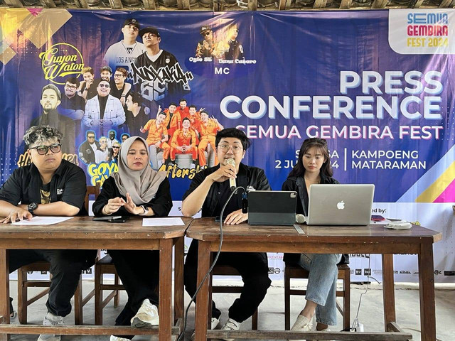 Konferensi pers konser Semua Gembira Fest, Selasa (2/7/2024). Foto: M Wulan/Tugu Jogja