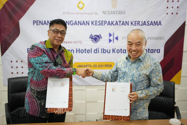 Penandatanganan kerja sama pembangunan Hotel Marriott Internasional di IKN. Dok: Otorita IKN