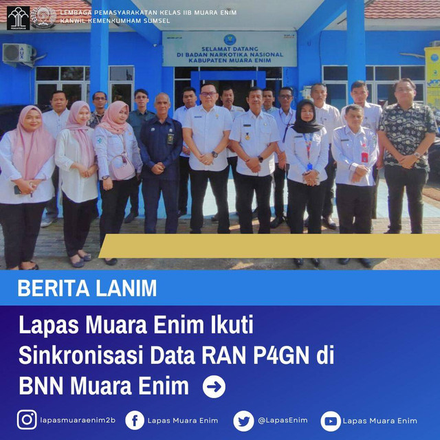 Lapas Muara Enim Ikuti Sinkronisasi Data RAN P4GN di BNN Muara Enim