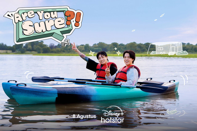 Jimin dan Jung Kook BTS Membintangi Travel Reality Show Menarik Terbaru " Are You Sure?!" di  Disney+ Hotstar.  Foto: Dok. Disney+ Hotstar