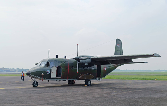 Pesawat OMC milik TNI AU yakni Casa-212 Reg A-2104, Foto : Dok. BPBD Sumsel