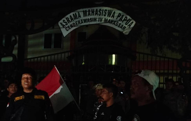 Asrama Mahasiswa Papua Cenderawasih IV Makassar. Dok: kumparan.